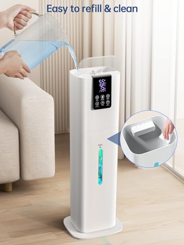 Hiswelle Smart Humidifiers for Bedroom Large Room,(8L) 2.1Gal Cool Mist Top Fill Diffuser Ambient Light, WIFI App & Remote Control, 3 Mist Modes, 12H Timer, 35dB Quiet Humidifier for Home Office Plant
