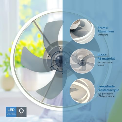 Orison Smart Ceiling Fans with Lights Compatible with Alexa and Google Assistant 20", Low Profile Ceiling Fan with Lights Remote,APP Control,6 Speed Reversible Blades for Bedroom/Living Room