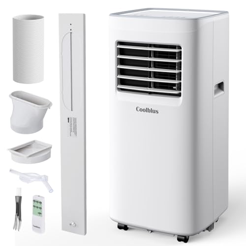 Coolblus Portable Air Conditioners,8500 BTU air conditioner Cools Up to 360 Sq. Ft. 3 in 1 Portable AC with Remote Control,24H Timer, Smart Sleep Mode,Window Installation Kit & Filter Cleaning Brush