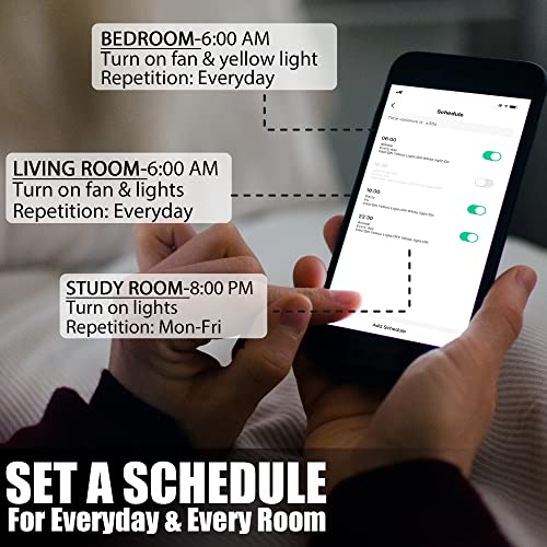 Smart Low Profile Ceiling Fan with Lights, DC 10 Speeds Smart Ceiling Fan with Remote, Compatible with Alexa, Siri & Google Home & APP, 3 Light Colors Dimmable Flush Mount Ceiling Fan, Black, 52’’