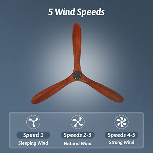 Chriari 70'' Ceiling Fan with Remote/App/Voice Control, Wood Ceiling Fan with 3 Walnut Blades and Reversible DC Motor, Supports 5 Speeds and Smart Timing, Compatible with Alexa/Google Assistant