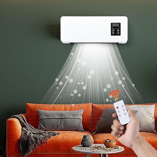 2 in1 Portable Smart Air Conditioner Ytfisthu Mini Wall Mounted Split AC/Heating System - Air Conditioner & Heater, Portable Smart Air Conditioner, Air Curtain Fan with Remote Control for Home Office