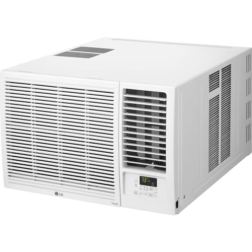 LG LW2423HRSM, White 23,000 Smart Window Heat, 230V, Air Conditioner Cools Rooms up to 1,400 Sq.Ft, Smartphone & Voice Control works with Remote, 23000 BTU