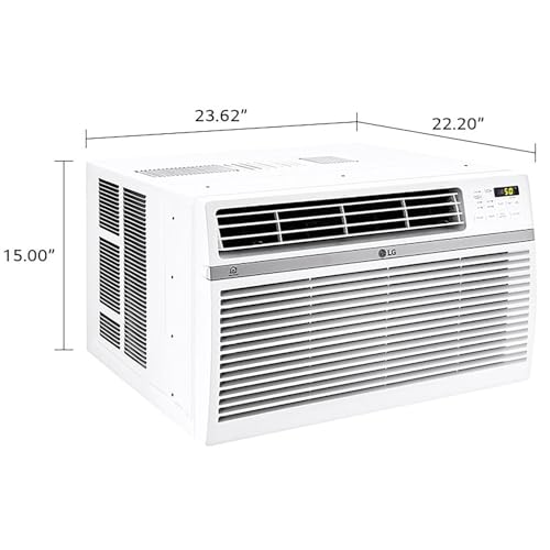 LG 12,000 BTU Smart Window Air Conditioner, 115V, AC Window Unit for Rooms up to 550 Sq. Ft., Perfect for Kitchen or Living Room, Phone & Voice Control, Works with LG ThinQ, Amazon Alexa, Hey Google