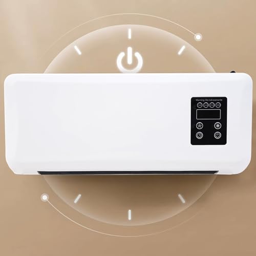 2024 New Portable Smart Wall Mounted Air Conditioner Fan, Wall Mounted Air Conditioner & Heater, Wall Mounted Air Curtain Fan with Remote Control, Air Cooling Heating Fan for Bedroom Living Room