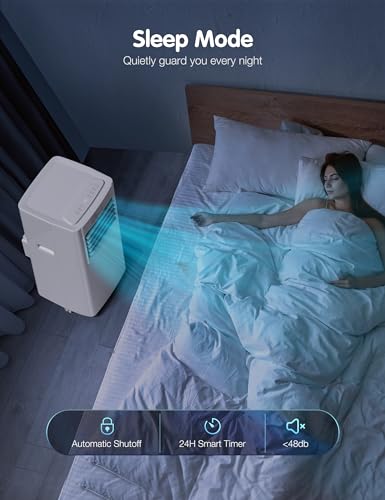 Grelife Portable Air Conditioners,8000BTU 4-in-1 AC Unit with Fan&Dehumidifier,Powerful Cooling up to 350 sq.ft,Portable AC with Smart/Sleep Mode,LED Display,Remote Control,48dB Quiet,24H Timer