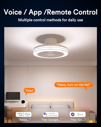 Lumary Smart WiFi & Bluetooth Ceiling Fan with RGBAI Light, 18 Inch, 6 Speeds, Reversible - Compatible with Alexa, Google Assistant, Remote Control