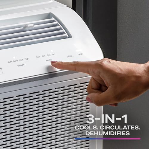 GE Profile Ultra Quiet Window Air Conditioner 6,200 BTU, WiFi Enabled, Ideal for Small Rooms, Easy Installation with Included Kit, 6K Window AC Unit, White
