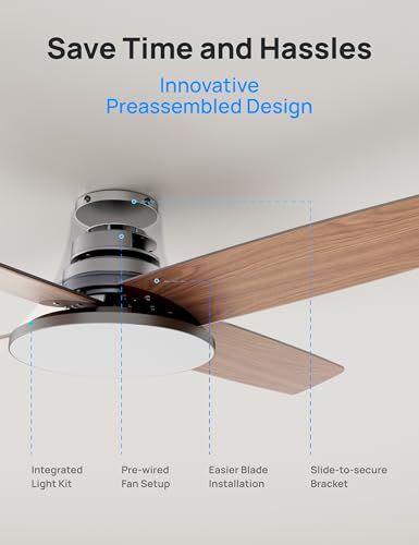 Dreo Smart Ceiling Fans with Lights and Remote, 12 Speeds & 3 Fan Modes, Quiet DC Motor, Easy to Install, Dimmable LED Ceiling Fans with APP/Alexa Control, 12H Timer for Home, Indoor, Silver, 44''
