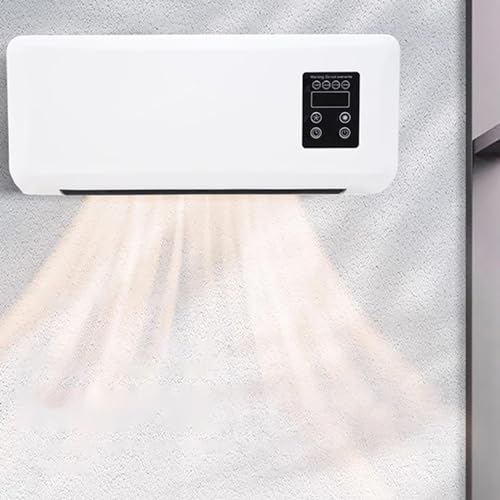 2024 New Portable Smart Wall Mounted Air Conditioner Fan, Wall Mounted Air Conditioner & Heater, Wall Mounted Air Curtain Fan with Remote Control, Air Cooling Heating Fan for Bedroom Living Room