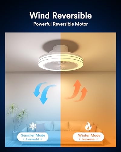Lumary Smart WiFi & Bluetooth Ceiling Fan with RGBAI Light, 18 Inch, 6 Speeds, Reversible - Compatible with Alexa, Google Assistant, Remote Control