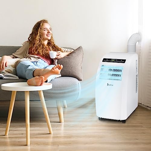 ROVSUN WIFI-Enabled 12000 BTU Portable Air Conditioner, Smart 3-in-1 Cooler, Dehumidifier, Fan, Room Mobile AC Unit with Remote & APP Control, Timer & Installation Kit