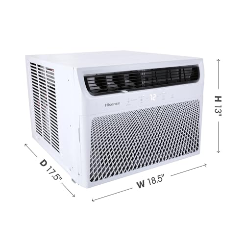 Hisense AHW1022CW1W 10,000 Smart Air Conditioner with Wi-fi Control, Dehumidifier, and Remote, 115V, Window AC Unit for Apartment, Bedroom, Medium Rooms up to 450 Square Feet in White, 10000 BTU