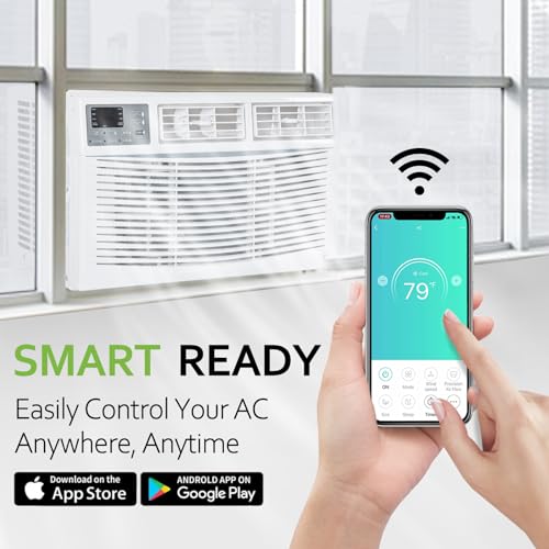 ACHAZEL 8000 BTU Window Air Conditioner with WiFi, Smart Window AC Unit with Remote, Energy Saving, Easy Install Kit, Cools up to 250 Square Feet