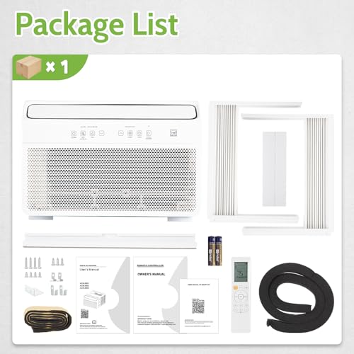 Hykolity 12,000 BTU Smart Inverter Window Air Conditioner, Ultra Quiet Energy Saving WiFi Enable AC Unit with Remote, Washable Filter, for Home Office, Bedroom, Cools up to 550 Sq. Ft