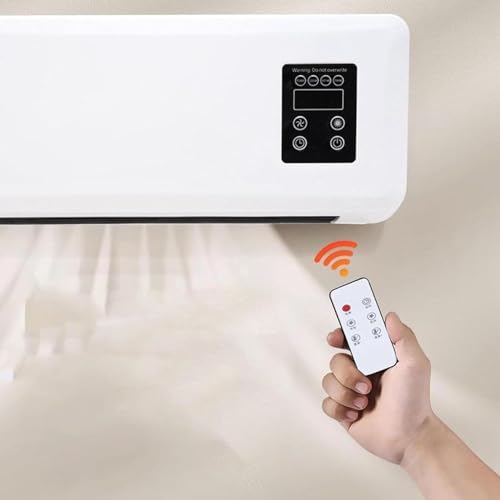 2024 New Portable Smart Wall Mounted Air Conditioner Fan, Wall Mounted Air Conditioner & Heater, Wall Mounted Air Curtain Fan with Remote Control, Air Cooling Heating Fan for Bedroom Living Room