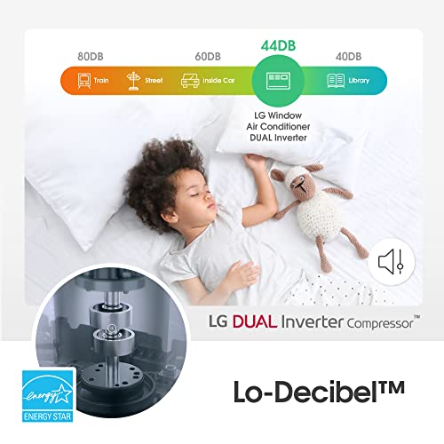 LG 10000 BTU Window Air Conditioners [2023 New] Dual Inverter Remote WiFi Enabled App Ultra-Quiet Washable Filter Cools 450 Sq.Ft AC Unit air conditioner Easy Install White LW1022FVSM