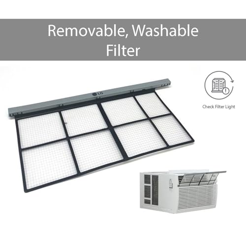 LG 8,000 BTU Smart Window Air Conditioner, 115V, AC Window Unit for Rooms up to 350 Sq. Ft., Perfect for Bedroom or Office, Smartphone and Voice Control, Works with LG ThinQ, Amazon Alexa, Hey Google