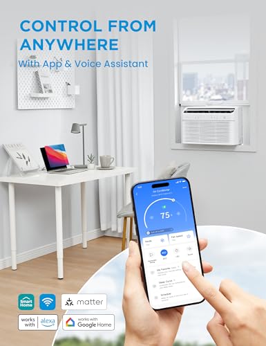 Midea 8000 BTU Window Air Conditioner with Heat, Inverter Tech Ultra-Quiet Operation, 35% Energy-Saving, APP & Voice Smart Control, Energy Star Rated, Cools up to 350 Sq. Ft., fits Summer and Fall