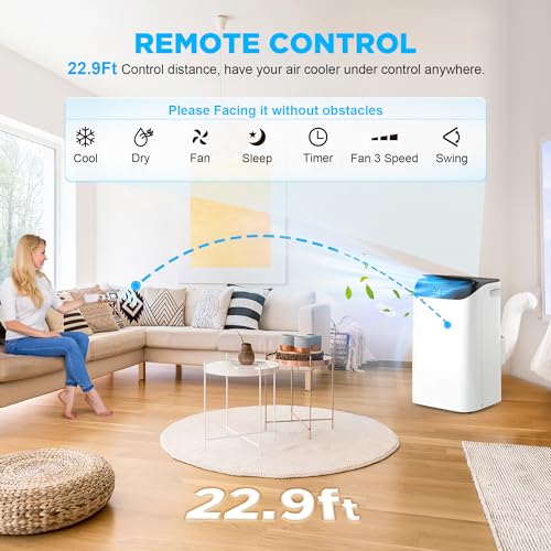 Humhold 12000 BTU Portable Air Conditioners with Remote Control, 3-in-1 Free Standing Cooling AC Unit with Fan & Dehumidifier, Cools Room up to 500 sq.ft, Smart/Sleep Mode,3 Speed,Auto Swing