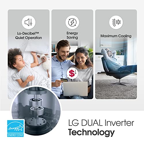 LG 10000 BTU Window Air Conditioners [2023 New] Dual Inverter Remote WiFi Enabled App Ultra-Quiet Washable Filter Cools 450 Sq.Ft AC Unit air conditioner Easy Install White LW1022FVSM