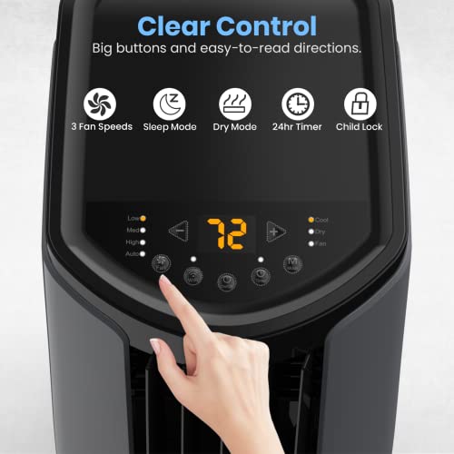 TOSOT 9,700BTU (5,000 BTU SACC) Portable Air Conditioner, Smart Wifi Control, AC Unit with Dehumidifier, Fan, Window Kit for Easy Installation, Cool Rooms Up to 300 Square Feet, Shiny Series