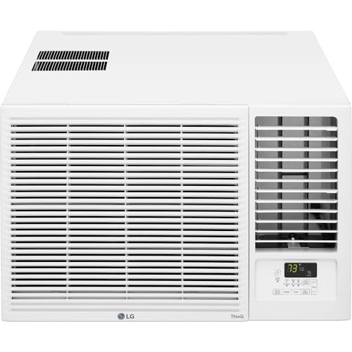 LG LW2423HRSM, White 23,000 Smart Window Heat, 230V, Air Conditioner Cools Rooms up to 1,400 Sq.Ft, Smartphone & Voice Control works with Remote, 23000 BTU