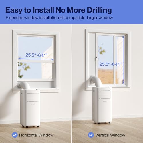 DELLA Smart 10000 BTU Portable Air Conditioner with Heat Pump, Cools Up To 450 Sq.Ft, Work with Alexa, WiFi Enabled, Geo Fencing, Dehumidifier & Fan Portable AC Unit with Remote Control & Window Kit