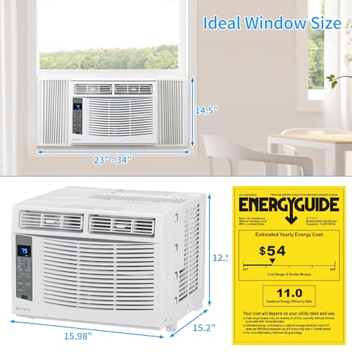 ROVSUN Smart 6000BTU Window Air Conditioner with WiFi, Energy Saving Window AC Unit with Remote & App Control & Timer Function & Easy Install Kit, for Rooms up to 250 Square Feet, 115V/60Hz, White