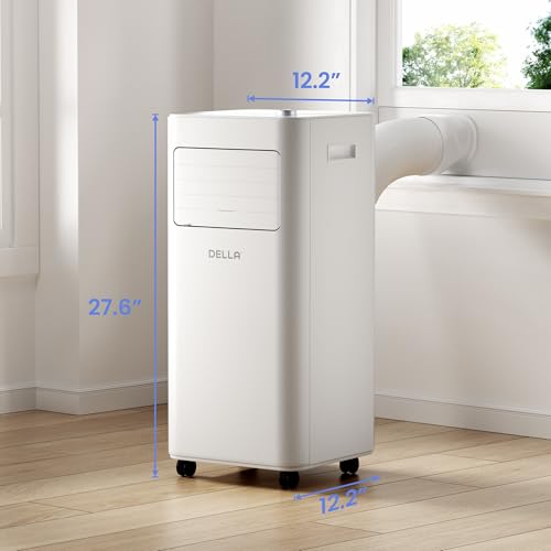 DELLA Smart 10000 BTU Portable Air Conditioner with Heat Pump, Cools Up To 450 Sq.Ft, Work with Alexa, WiFi Enabled, Geo Fencing, Dehumidifier & Fan Portable AC Unit with Remote Control & Window Kit