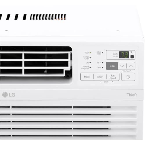 LG 8,000 BTU Smart Window Air Conditioner, 115V, AC Window Unit for Rooms up to 350 Sq. Ft., Perfect for Bedroom or Office, Smartphone and Voice Control, Works with LG ThinQ, Amazon Alexa, Hey Google