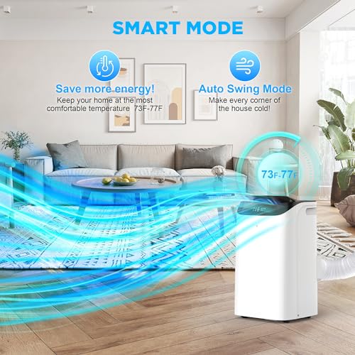 Humhold 12000 BTU Portable Air Conditioners with Remote Control, 3-in-1 Free Standing Cooling AC Unit with Fan & Dehumidifier, Cools Room up to 500 sq.ft, Smart/Sleep Mode,3 Speed,Auto Swing