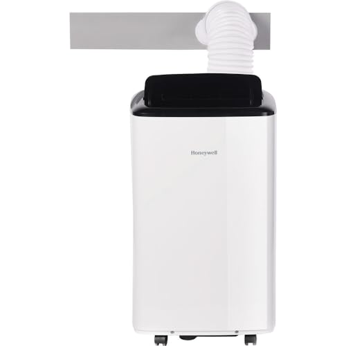 Honeywell 10,000 BTU Smart Portable Air Conditioner and Dehumidifier, Cools Rooms Up to 450 Sq. Ft., Portable AC with WiFi, Alexa Voice Control, Included Drain Pan, White