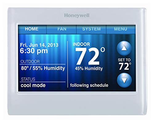 Honeywell TH9320WF5003 WiFi 9000 Color Touchscreen Thermostat, Works with Alexa, Needs 'C' Wire (Renewed)