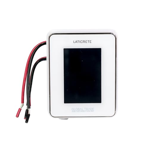 Laticrete 0804-0404-TW Strata Heat Smart Touch LCD WiFi Programmable Floor Heating Thermostat, for Smart Home Platforms, 120V/240V Heating Cables, with Smart GPS-based System and Built-in GFCI