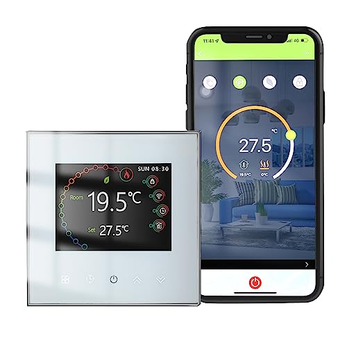 Mastlend WiFi Smart Thermostat Temperature Controller Weekly Programmable Touch Control/Mobile APP/Voice Control Compatible with Alexa/Google Home, for Water/Gas Boiler 5A