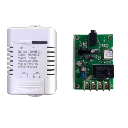 Mumubiz TH-16 Smart Wifi Temperature Switch 16A/3000W Thermostat with Temperature Sensor RF433 remote Control Compatible with Alexa