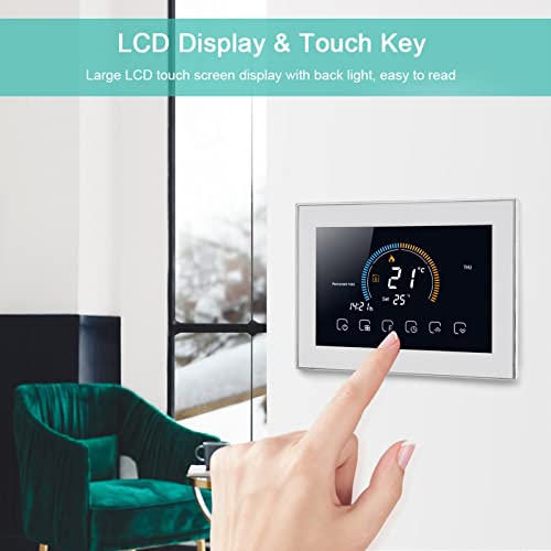 Smart Thermostat, Smart Programmable Thermostats Programmable Thermostat Voice APP Control Room Thermostat with LCD for Home AC 95240V