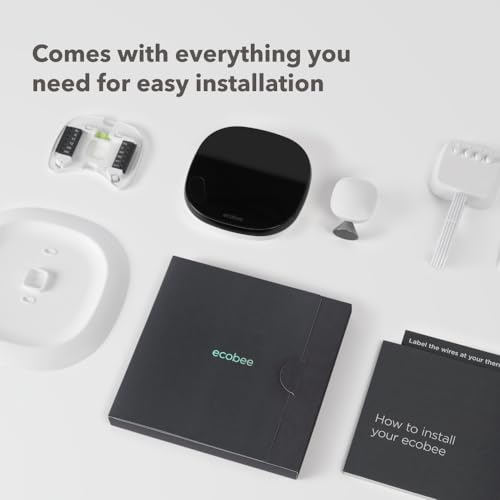 ecobee SmartThermostat with Voice Control - Programmable Wifi Thermostat - Works with Siri, Alexa, Google Assistant - Smart Thermostat for Home