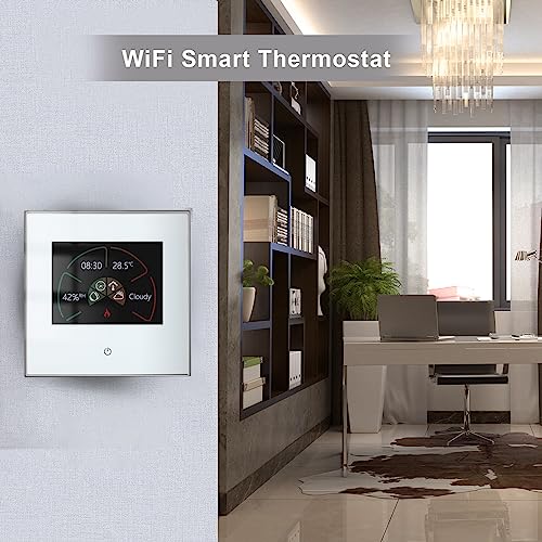 Mastlend WiFi Smart Thermostat Temperature Controller Weekly Programmable Touch Control/Mobile APP/Voice Control Compatible with Alexa/Google Home, for Water/Gas Boiler 5A