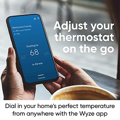 WYZE Smart WiFi Thermostat for Home with App Control Compatible with Alexa and Google Assistant, Only Designed for 2.4 WiFi Connection Black (Renewed)
