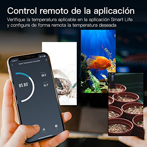 Smart WiFi Digital Temperature Controller Thermostat Outlet Heating and Cooling Mode,Reptile Thermostat for Greenhouse Brewing Breeding,Smart Life Remote Control,-22- 221℉,10A 1250W ETL Listed