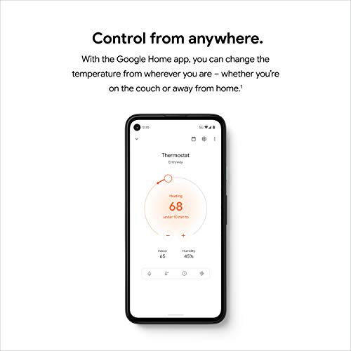 Google Nest Smart Thermostat for Home, Programmable WIFI Thermostat - Fog (Renewed)