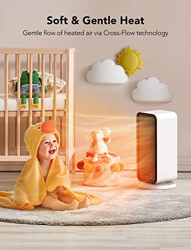 Govee Electric Space Heater, 1500W Smart Space Heater with Thermostat, WiFi & Bluetooth App Control, Works with Alexa & Google Assistant, Ceramic Heater for Bedroom, Office, Living Room, White