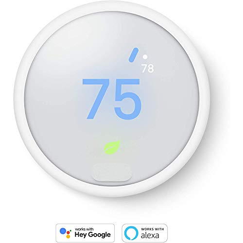 Google Nest Thermostat E - Programmable Smart Thermostat for Home T4000ES - 3rd Generation Nest Thermostat (Frosted White)- Compatible with Alexa