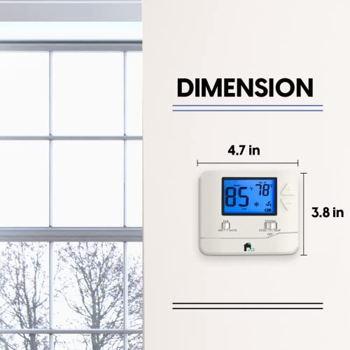 EconoHome Non-Programmable Thermostat for Home - Heat & Cooling Temperature Control - Easy to Install - Digital Thermostat for Central Gas, Oil, Electric Furnaces, Single Stage Systems