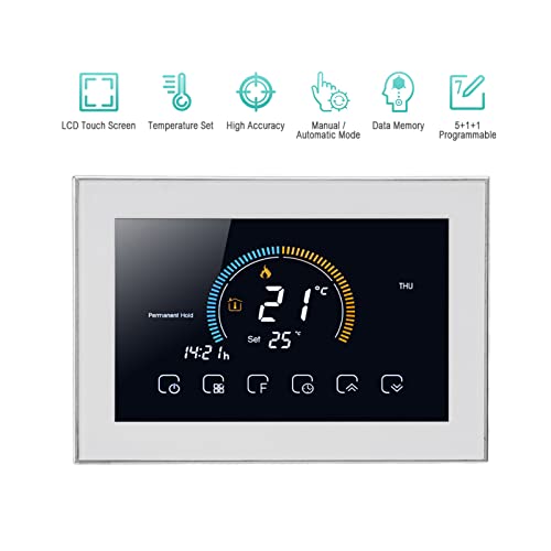 Smart Thermostat, Smart Programmable Thermostats Programmable Thermostat Voice APP Control Room Thermostat with LCD for Home AC 95240V