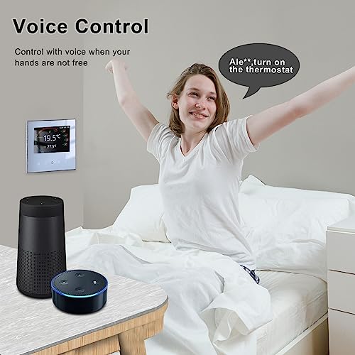 Mastlend WiFi Smart Thermostat Temperature Controller Weekly Programmable Touch Control/Mobile APP/Voice Control Compatible with Alexa/Google Home, for Water/Gas Boiler 5A