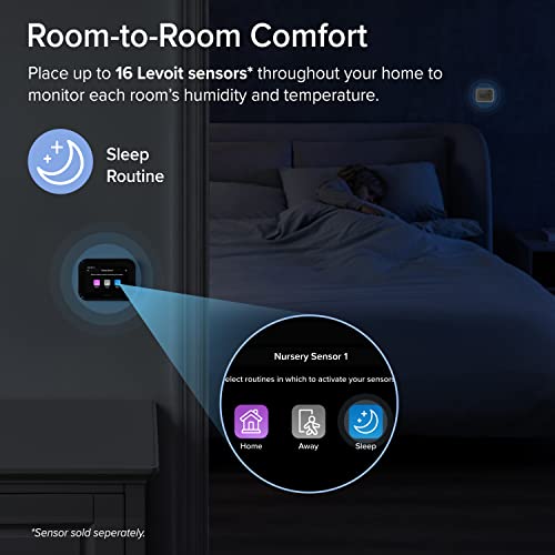 LEVOIT Smart Thermostat for Home, WiFi Programmable Digital Thermostat, Works with Alexa and Smart Sensor, Energy Saving, Large Touch Screen, C-Wire Adapter Included, DIY Install, Aura 400S, White
