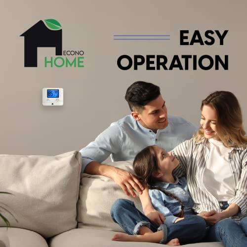 EconoHome Non-Programmable Thermostat for Home - Heat & Cooling Temperature Control - Easy to Install - Digital Thermostat for Central Gas, Oil, Electric Furnaces, Single Stage Systems